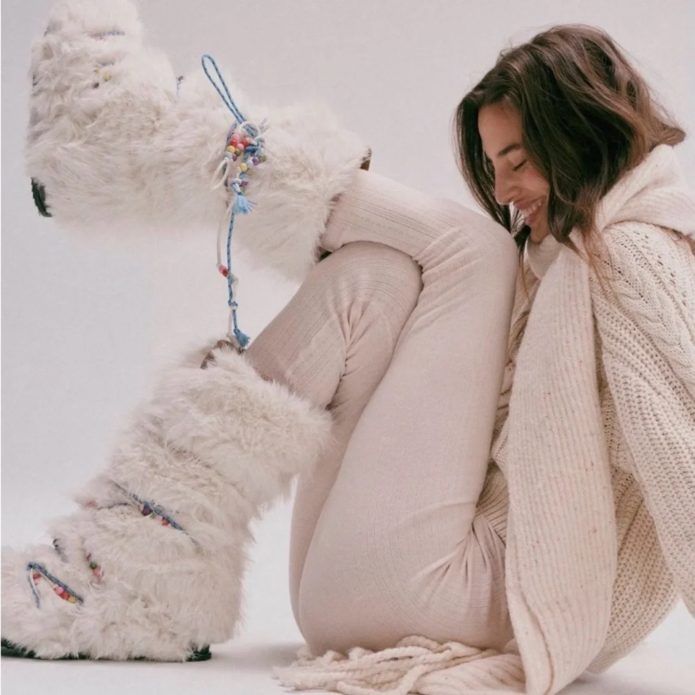 Apres All Day Beaded Boots - Free People Fur Boots - Picture 4 of 12